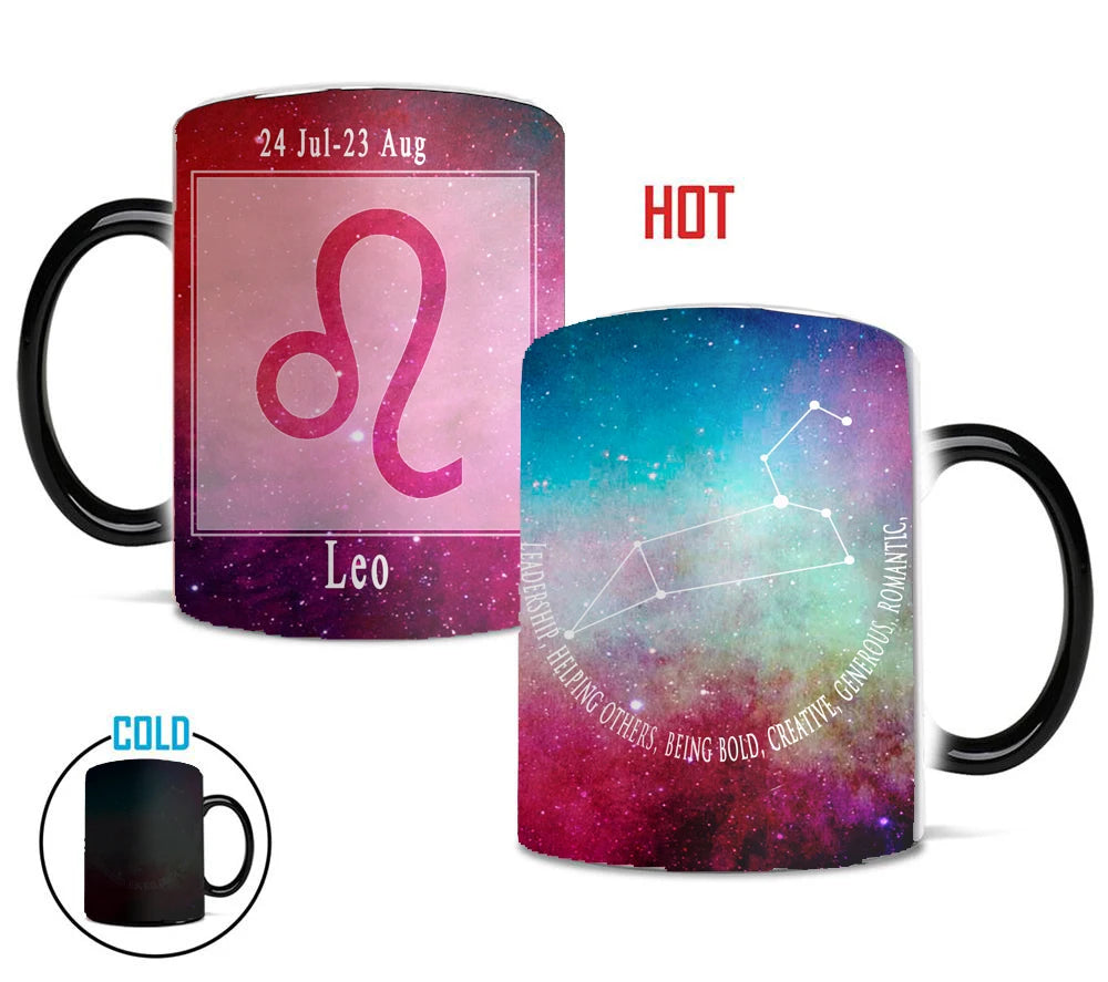 magic sky Libra Creative Constellation Changing Heat Sensitive Ceramic Mug Star Sign Magic Mug Cup Tea Coffee Water Cup