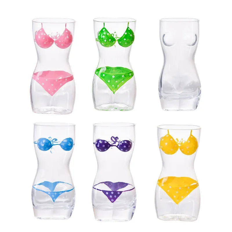 Hand-painted women's body glass wine glasses glass beer glasses drinking glasses funny glasses cocktail glass whiskey glass