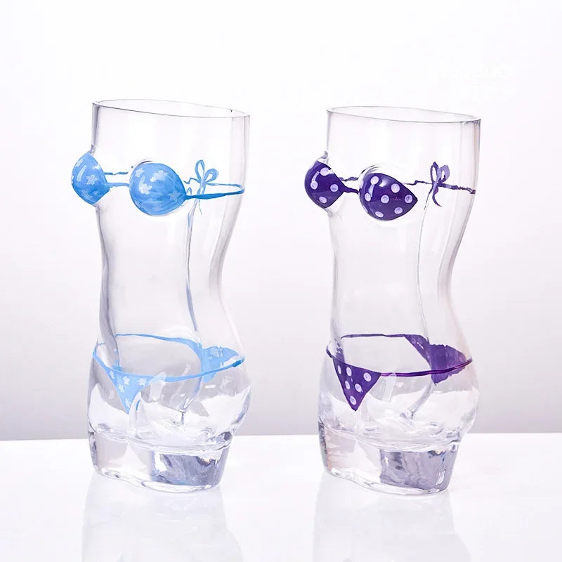 Hand-painted women's body glass wine glasses glass beer glasses drinking glasses funny glasses cocktail glass whiskey glass