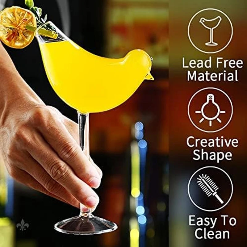 Cocktail Glass Creative Swan Bird Fish Jellyfish Globefish Shaped Champagne Glasses Drinks Wine Cup For Bar Club Party Wedding