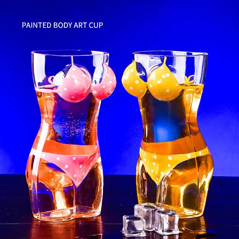 Hand-painted women's body glass wine glasses glass beer glasses drinking glasses funny glasses cocktail glass whiskey glass